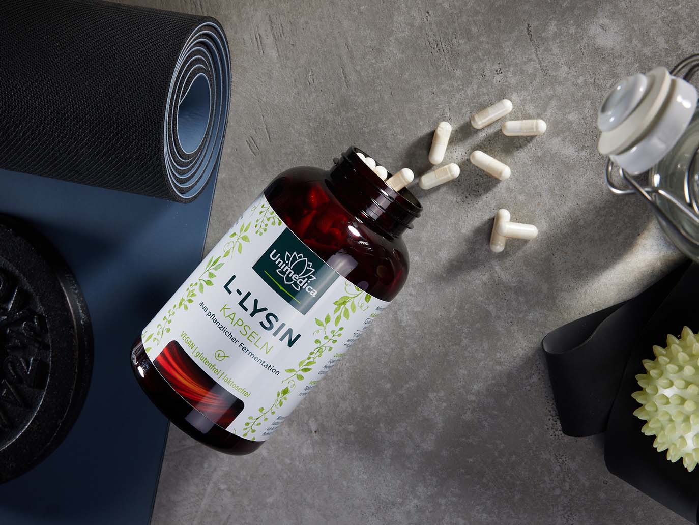 L-Lysin - 810 mg L-Lysin pro Tagesdosis (2 Kapseln) - 365 Kapseln - von Unimedica